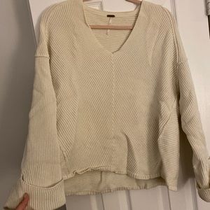Free people Ivory oversized sweater used once